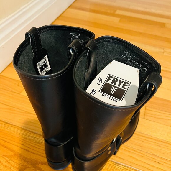 Vintage Frye Men's 87350 Size 13 M Black 14" Harness Boots Made In USA EUC - Picture 5 of 16